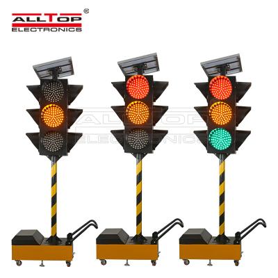 China Traffic Safety Led Warning Lights ALLTOP Hot Sale CE &Rohs IP65 Waterproof Portable Solar Charging Solar Warning Traffic Light for sale