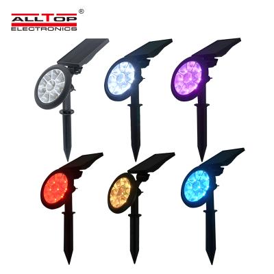 China ALLTOP Garden Landscape Decor Wireless Security RGB Solar Powered Outdoor Waterproof Stake Spot Lights for sale