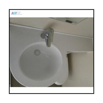 China Modern Container House Using SMC Bathroom Prefab Bathtub Fashion Cabinet Wash Adult Hand Basin for sale