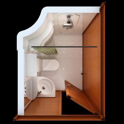 China Modern Prefab Glass Door Bathroom Unit Portable Prefab Shower Toilet Pod for sale