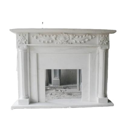 China Traditional Hot New Products Marble Slab Stone Carving European French Fireplace Mantels for sale