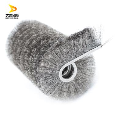 China Industrial Abrasive Spiral Brush Roller Long Life Low Cost Wire Cleaning Supplier for sale