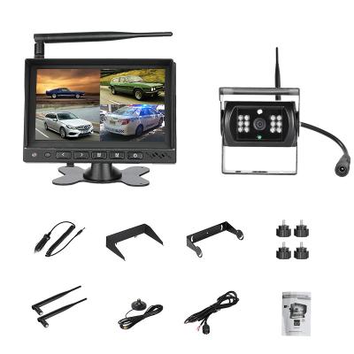 China 12V or 24V night vision Truck wireless rear view camera Trailer reversing camera system 7in LCD monitor for sale