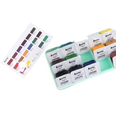 China Luminous Water Colors Arrtx Non-Toxic And Environmental Gouache Paint Set 18 Colors 30ml Gouache Jelly Paint For Professional Artist for sale