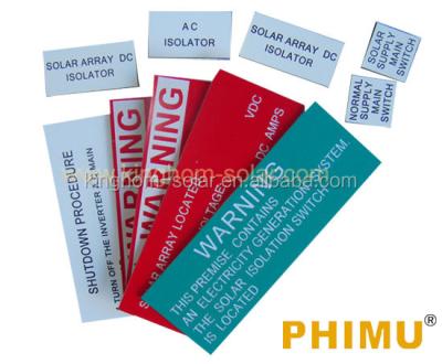 China Other Australia ABS PV Labels / Solar Labels Lot for sale