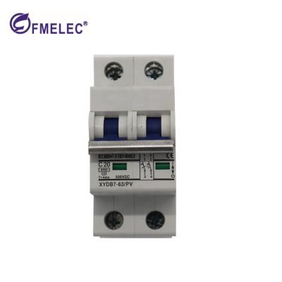 China Solar Power 2P 4P 500V 1000V Miniature DC Din Rail Circuit Breaker XYDB for sale