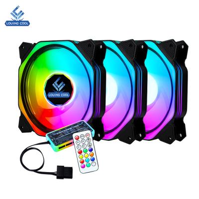 China Computer Case Mixedcolor Led Light Case Cooling 120Mm Pwm Game 3 Pin Low Noise Mini And Heatsink Wentylatory RGB Fan For PC for sale