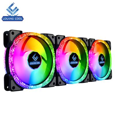 China Computer Case Magnet Cool Air Cooler 120mm 12025 RGB Fan Fan Cooler With Lights for sale