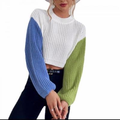 China 681983 New 2021 Autumn Clothing Breathable Women Crop Top Loose Sweater for sale