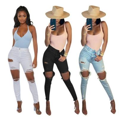 China Fall Autumn Breathable Denim Ripped Jeans For Women Cheaper Price for sale