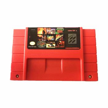 China Hot Sale USA / NTSC Version Super 100 In 1 Bit 16 Multicard Game Cartridge For Snes 16 Bit Shell Game Console Red PB-SFC001 for sale