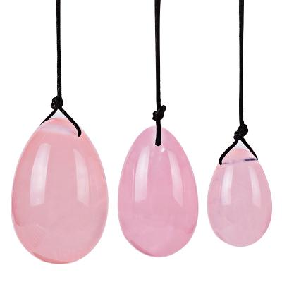 China Polished Natural Gems Stone Rose Gemstone Jewelry Natural Rose Quartz Yoni Eggs Quartz Gemstone for sale