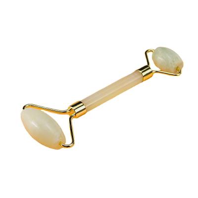 China Polished Facial Mounted Quartz Roller Natural Jade Stone Roller For Face for sale