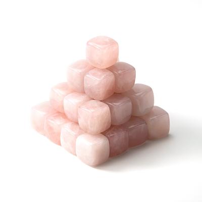 China Factory offer polished gemstone whiskey stone rose quartz ice cubes whiskey stone for sale