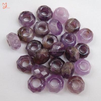 China Polished Natural Amethyst Rondeau Faceted Beads Jewelry Amethyst Geode for sale