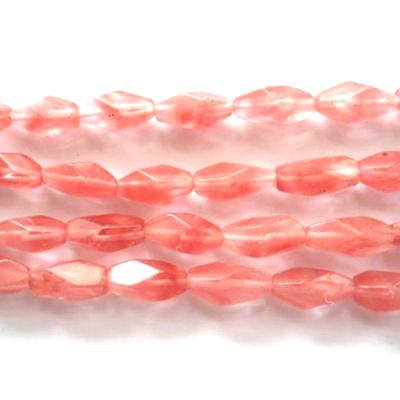 China Polished Gems Loose Stone Cherry Quartz Rice Beads Rough Jewelry Faster Quartz for sale