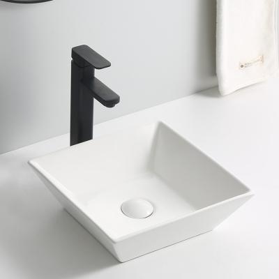 China CE CUPC Modern Elegant Basin Bathroom Rectangular White Countertop Mounted Art Basin Vanities Sink for sale