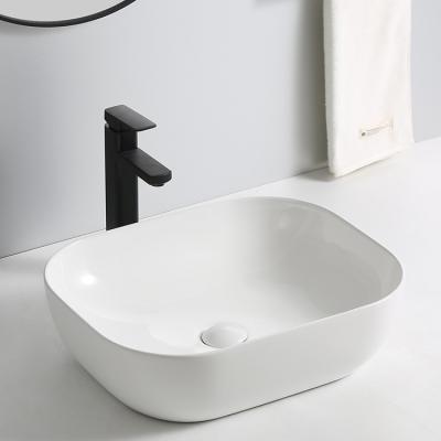 China CE CUPC Decorative Modern High End Modern Bathroom Sink Glossy White Bathroom Worktop Art Basin for sale