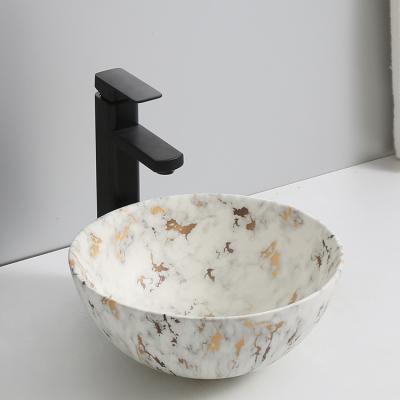 China CE CUPC Ceramic Marble Bathroom Sink Hand Wash Rustic/Traditional/Modern Round Vanity Countertops for sale