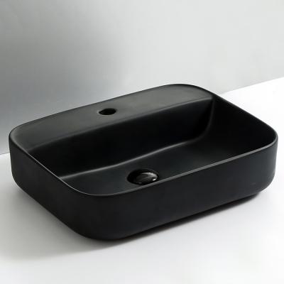 China Art Sink CUPC Modern CE Bathroom Europe Style Ceramic Wash Basin in Matte Black for sale