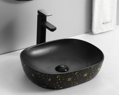 China Modern Luxury European Style Light Pattern Fashion Bathroom Basin Art Basin for sale