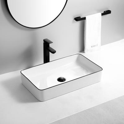 China Modern Rectangular Single Wash Sink Vanity Basin Modern Bathroom Art Sink Basin for sale