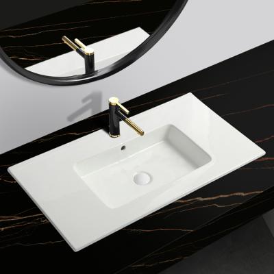 China Good Quality Modern High Temperature Bathroom Cabinet Single-fired Countertop Mounted Sim Wash Basin for sale