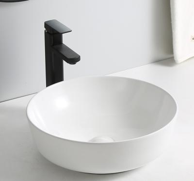 China Industrial Minimalist Coastal Simple High End Modern Style Countertop Sink Ceramic Ceramic Bathroom Sink CE CUPC Art Basin Bathroom Sink Round Matte White Above Counter for sale