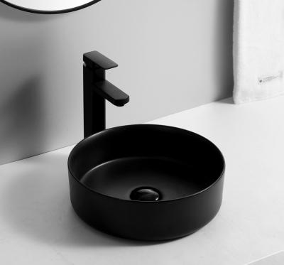 China 9514C M-001 Color Basins Designer Modern Matte Black Bathroom Countertops Ceramic Hand Wash Down Bowl for sale