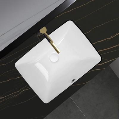 China Mid Century Modern Rectangle Basin White Porcelain Sink Bathroom Wash Basin Good Reputation for sale