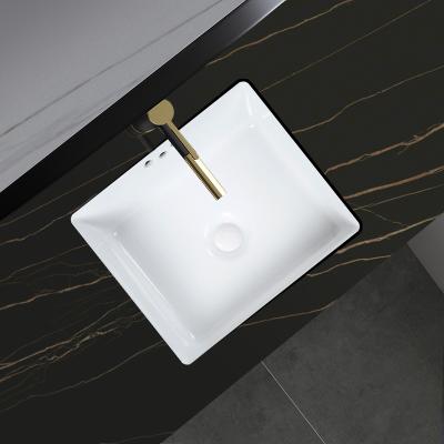 China Tropical Victorian Rectangle Under Counter Porcelain Ceramic Bathroom Vanity Single Sink Art Basin for sale