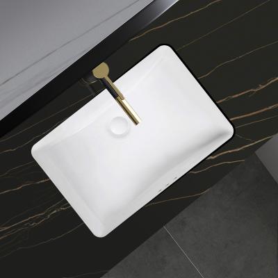 China Modern White Ceramic Bathroom Sink Lavatory Style CUPC Under Counter Hotel Color Feature Modern Basin for sale