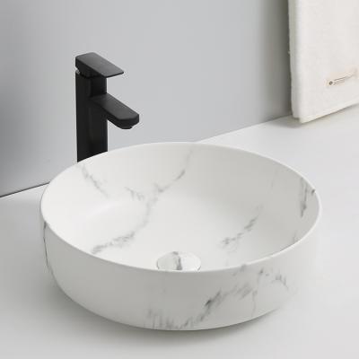 China Art Modern Direct Basin Countertop Vanity Factory Sink CE CUPC Style White Marble Bathroom Sink for sale