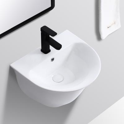 China Bestselling Modern Minimalist Wall Hung Basin Bathroom Hung Ceramic European Style Basin Wash Wall Modern/EUROPEAN/Coastal/Farmhouse/Japanese for sale