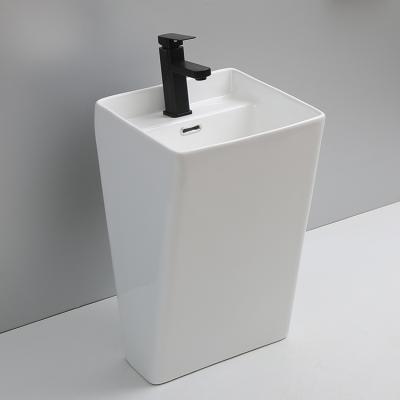 China CE CUPC Waesl Modern Single Freestanding Popular Pedestal Wash Basin Bathroom Sanitary Sink for sale