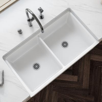 China Modern Traditional Modern Farmhouse Kitchen Hotel Ceramic CE&CUPC Home Under Mounted Kitchen Sink Basin for sale