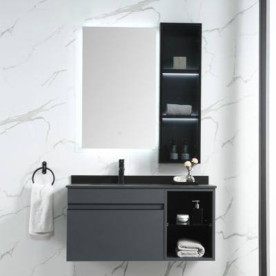 China Modern Luxury Cabinet Bathroom Vanity Basin Furniture Wash Sink Vanity Sets With Smart Mirror for sale