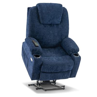 China Comfortable massage fabric lift recliner chair sofa with 8 point massage for living room furniture for sale