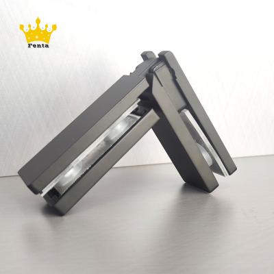 China Traditional FENTA 180 Degree USA Style Glass Door Black Flange Glass To Shower Glass Door Hinge for sale