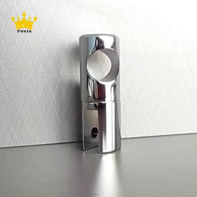 China Modern Brass Shower Glass Door Glass Door Support Bar FENTA T Clip Glass Tube Connector Mounted Holes for sale