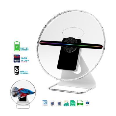 China Portable mini 3d fan 3d advertising hologram display talking led fan with BT and wifi for sale