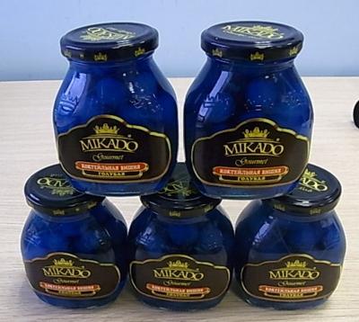 China Mikado Brand Canned Chinese Blue Cherry In Heavy Syrup 314ml In Jars for sale