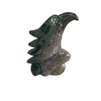 China Africa Natural Ocean Jasper Quartz Hand Carved Eagle Reiki Crystal with Hand Carved Various Carving Animal Mineral Specimen for for sale