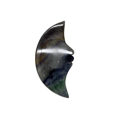 China Hot Sale Africa Fluorite Moon Face Hand Carved Druzy Moon Face Sculpture LC081712 for sale