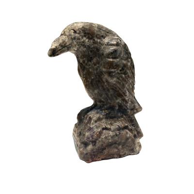 China Europe Hot Sale Labradorite Crows Figurine Handcrafted Crystal Carvings For Home Decor Gift LC081810 for sale