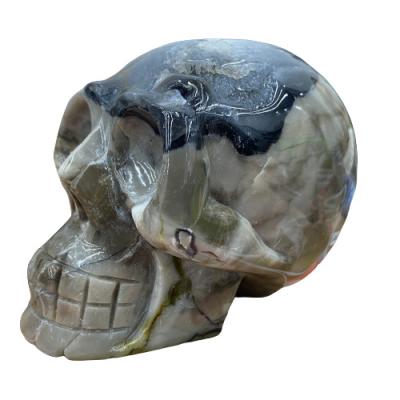 China Europe Hot Sale Natural Jasper Quartz Skulls Various Beautiful Hand Carved Crystal Healing Skull For Halloween Party Gift LC081811 for sale