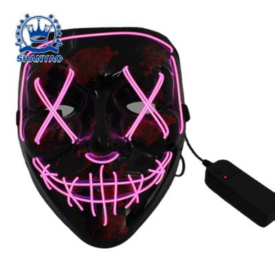 China PVC Halloween Party Nightclub LED Lights Scary Cosplay Costumes Mask Props Adult Male And Female for sale