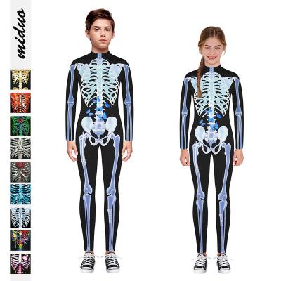 China Wholesale Polyester Kids Use Costume Skeleton Overalls Halloween Cosplay Clothing 3D Digital Printing Comfortable Kids Pants for sale