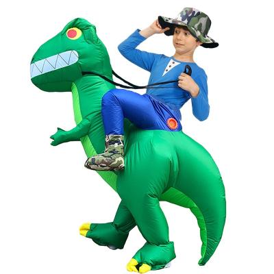 China Kids Realistic T Rex Party Costume Inflatable Polyester Dinosaur Clothes Halloween Inflatable Costumes for sale