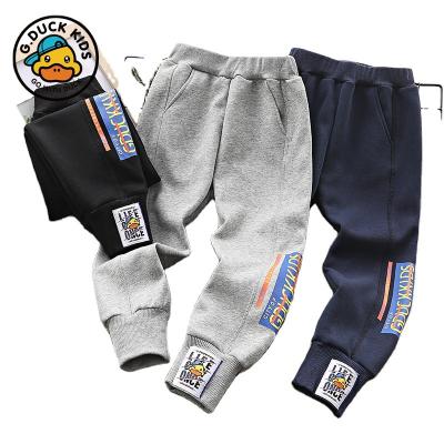 China Customized Kids Windproof Solid Color Clothing Boys Pants Jogging Casual Pants Trousers Kids B Duck Clothing for sale